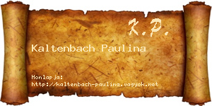 Kaltenbach Paulina névjegykártya